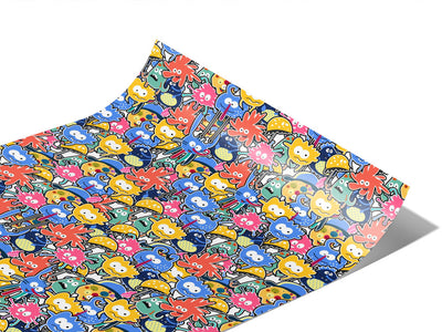 Extraterrestrial Parade Sticker Bomb Vinyl Wraps~Rwraps Series 914 Digitally Printed Vinyl Wrap~1