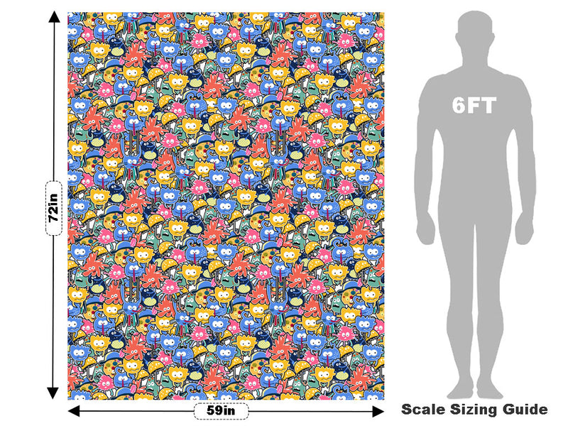 Extraterrestrial Parade Sticker Bomb Vehicle Wrap Scale~Rwraps Series 914 Extraterrestrial Parade Sticker Bomb Measurements~2