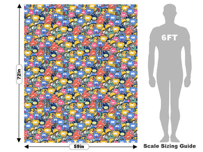Extraterrestrial Parade Sticker Bomb Vehicle Wrap Scale~Rwraps Series 914 Extraterrestrial Parade Sticker Bomb Measurements~2