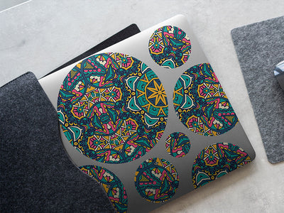 exuberant skies mandala DIY Laptop Stickers