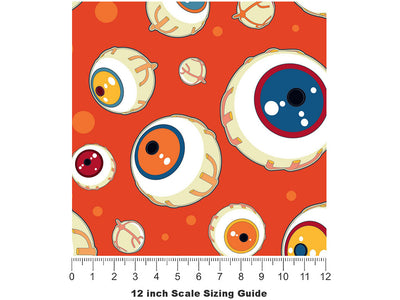 Eye Am Watching Halloween Vinyl Film Pattern Size 12 inch Scale~Rwraps Eye Am Watching Halloween Sizing Chart~2