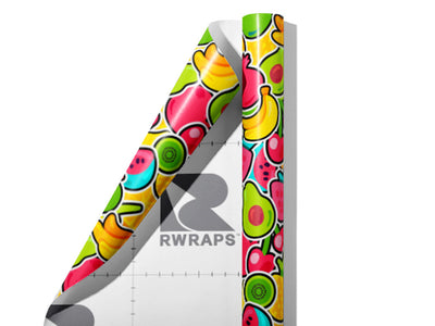 Fabulous Fruit Sticker Bomb Wrap Film Sheets~Rwraps Series 914 Fabulous Fruit Sticker Bomb Scrolled Sheet~4