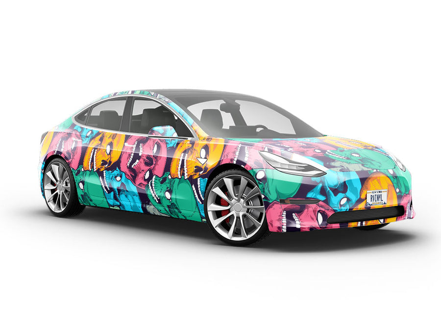 Face Death Sticker Bomb Vehicle Vinyl Wrap