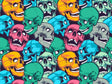 Face Death Sticker Bomb Vinyl Wrap Pattern~Rwraps Series 914 Digitally Printed Vinyl Wrap~0