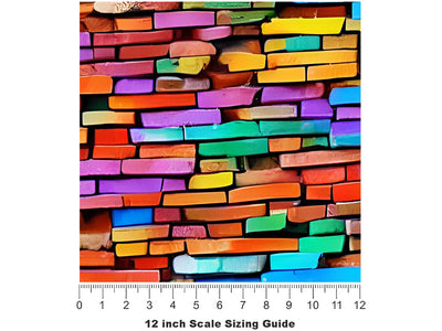 Face  Brick Vinyl Film Pattern Size 12 inch Scale~Rwraps Face  Brick Sizing Chart~3