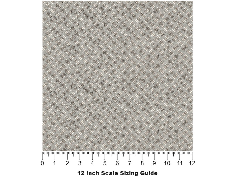 Factory Floor Diamond Plate Vinyl Film Pattern Size 12 inch Scale~Rwraps Factory Floor Sizing Chart~2