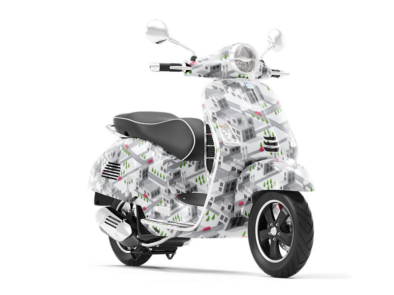 Factory Town Cityscape Vespa Scooter Wrap Film
