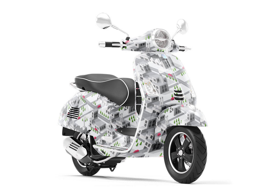 Factory Town Cityscape Vespa Scooter Wrap Film