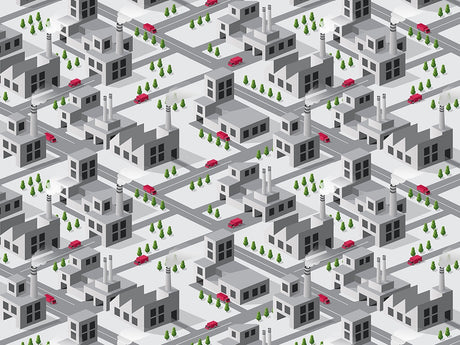 Factory Town Cityscape Vinyl Wrap Pattern~Rwraps Series 914 Digitally Printed Vinyl Wrap~0