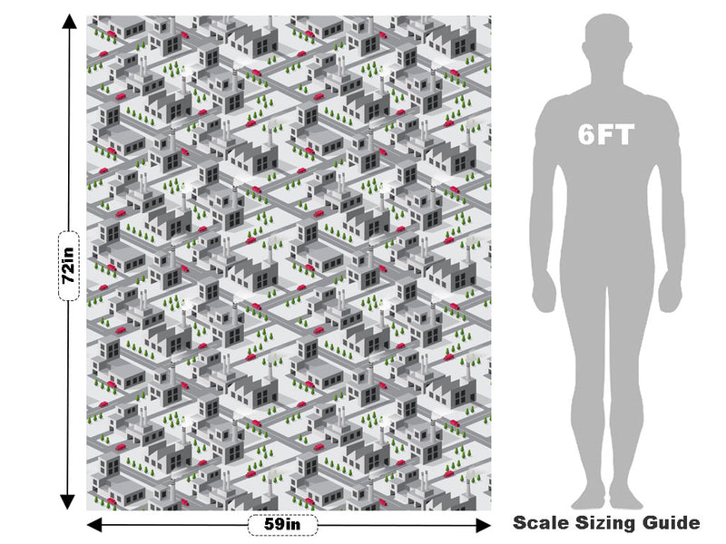 Factory Town Cityscape Vehicle Wrap Scale~Rwraps Series 914 Factory Town Cityscape Measurements~2