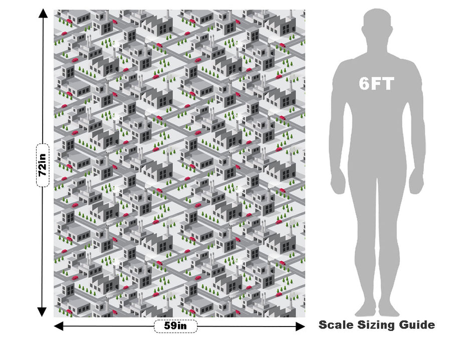Factory Town Cityscape Vehicle Wrap Scale~Rwraps Series 914 Factory Town Cityscape Measurements~2