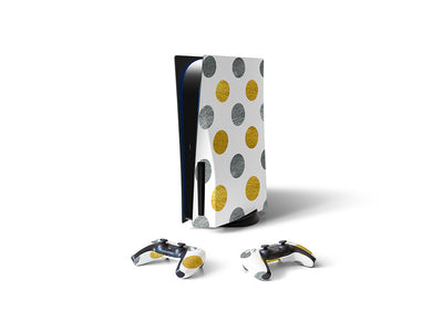 fade to gray polka dot Sony PS5 DIY Skin