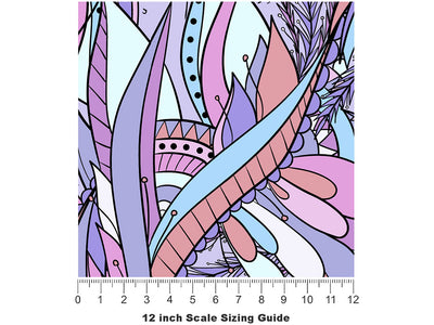 Fae Hideaway Floral Vinyl Film Pattern Size 12 inch Scale~Rwraps Fae Hideaway Floral Sizing Chart~2