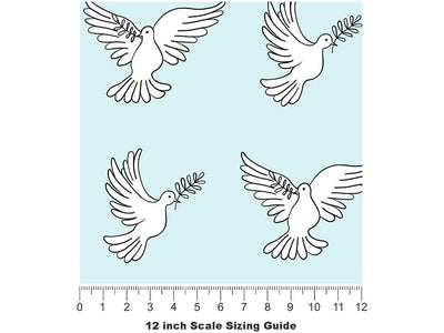 Faithful Innocence Birds Vinyl Film Pattern Size 12 inch Scale~Rwraps Faithful Innocence Birds Sizing Chart~2