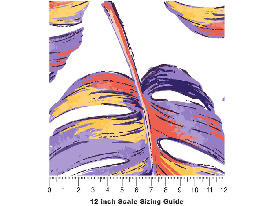 Falling Hawthorn Floral Vinyl Film Pattern Size 12 inch Scale~Rwraps Falling Hawthorn Floral Sizing Chart~2