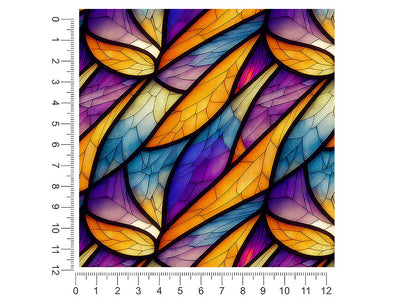 falling leaves stained glass 1ft x 1ft Craft Sheets