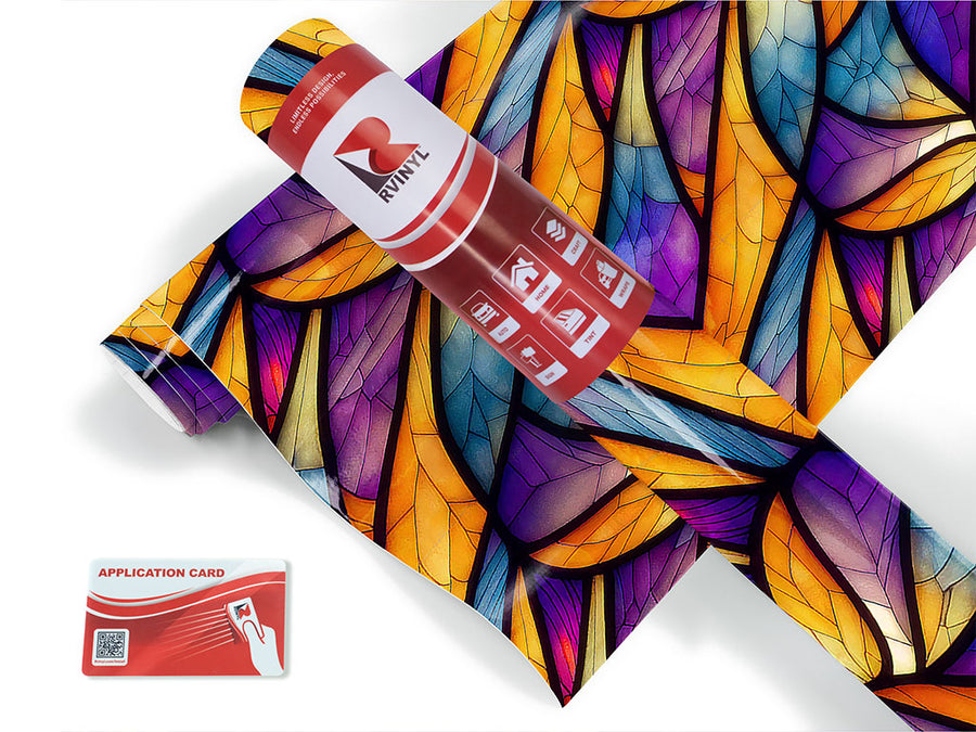 falling leaves stained glass Craft Vinyl Roll