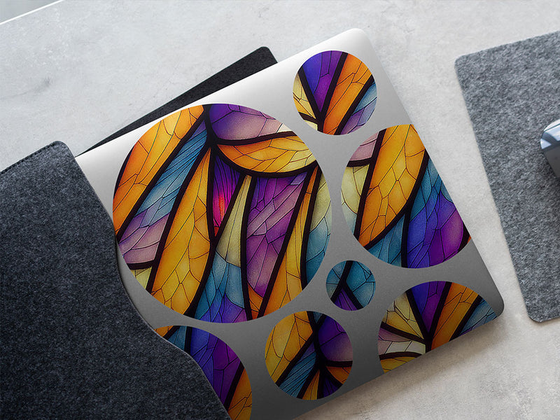 falling leaves stained glass DIY Laptop Stickers