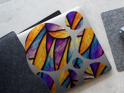falling leaves stained glass DIY Laptop Stickers