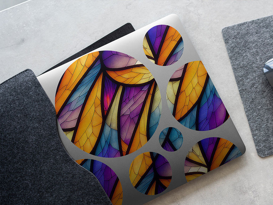 falling leaves stained glass DIY Laptop Stickers