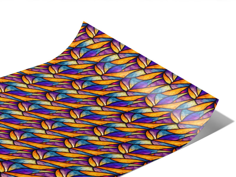 Falling Leaves Stained Glass Vinyl Wraps~Rwraps Series 914 Digitally Printed Vinyl Wrap~0