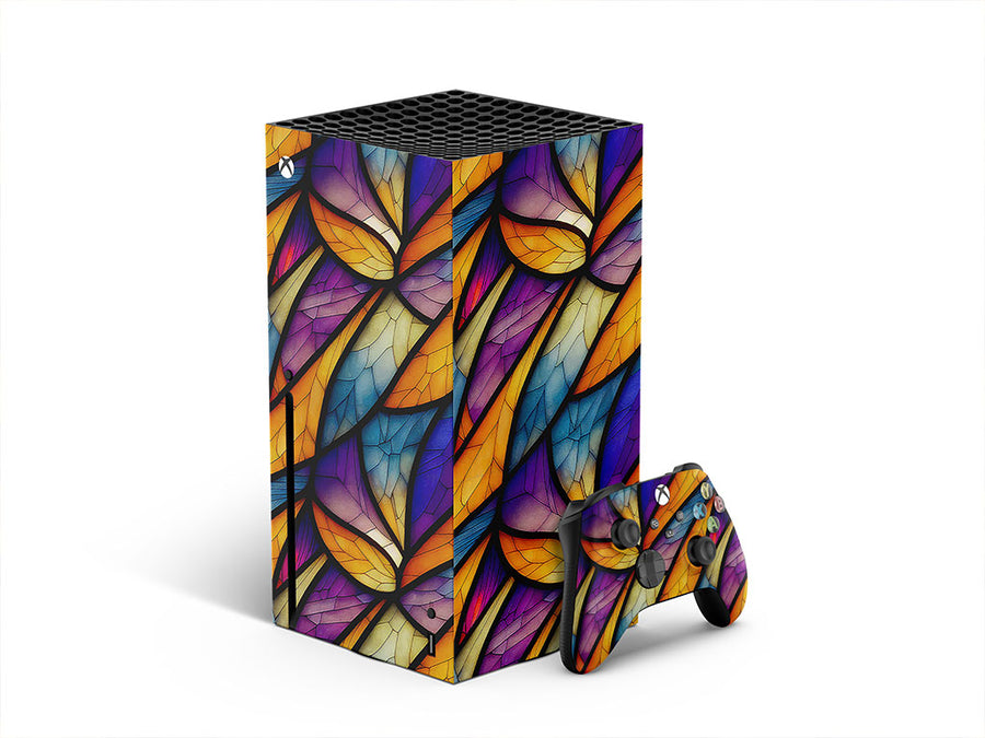 falling leaves stained glass XBOX DIY Decal