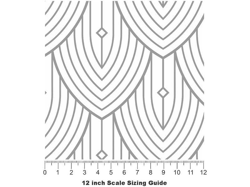 Falling Scales Art Deco Vinyl Film Pattern Size 12 inch Scale~Rwraps Falling Scales Art Deco Sizing Chart~2