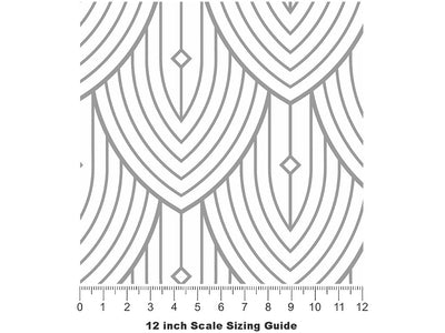 Falling Scales Art Deco Vinyl Film Pattern Size 12 inch Scale~Rwraps Falling Scales Art Deco Sizing Chart~2