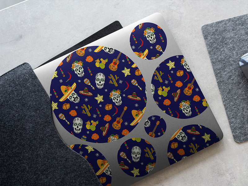 family fiesta day of the dead DIY Laptop Stickers
