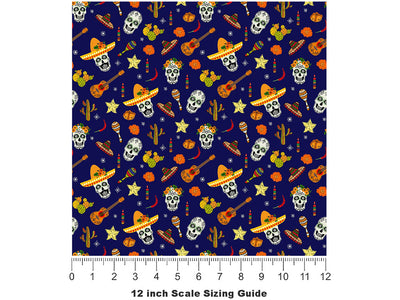 Family Fiesta Day of the Dead Vinyl Film Pattern Size 12 inch Scale~Rwraps Family Fiesta Day of the Dead Sizing Chart~2