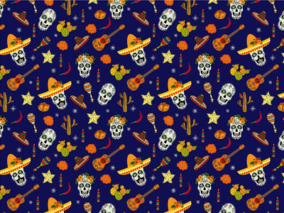 Family Fiesta Day of the Dead Vinyl Wrap Pattern~Rwraps Series 914 Digitally Printed Vinyl Wrap~0