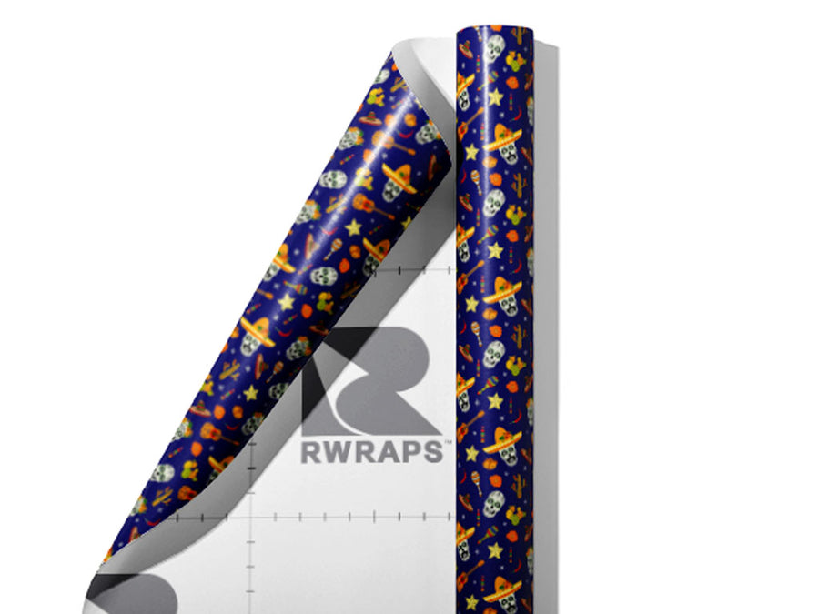 Family Fiesta Day of the Dead Wrap Film Sheets~Rwraps Series 914 Family Fiesta Day of the Dead Scrolled Sheet~3