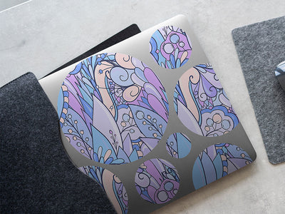 fanciful flight floral DIY Laptop Stickers