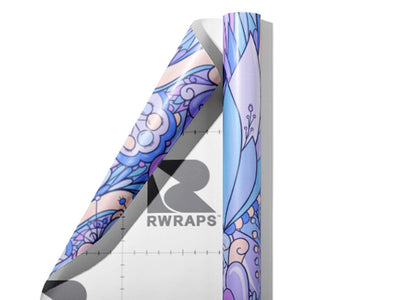 Fanciful Flight Floral Wrap Film Sheets~Rwraps Series 914 Fanciful Flight Floral Scrolled Sheet~3