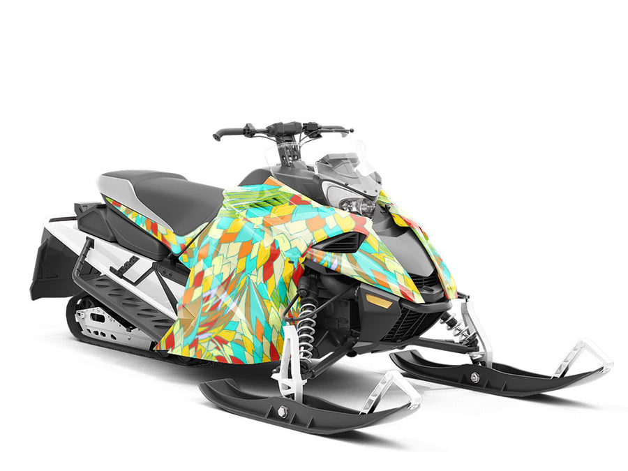 Fantastical Fanfare Floral Custom Wrapped Snowmobile