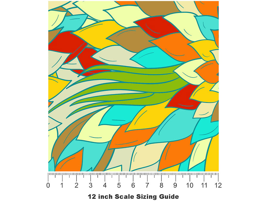 Fantastical Fanfare Floral Vinyl Film Pattern Size 12 inch Scale~Rwraps Fantastical Fanfare Floral Sizing Chart~2