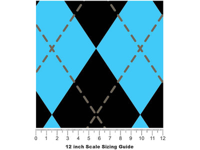 Fantasy Wash Argyle Vinyl Film Pattern Size 12 inch Scale~Rwraps Fantasy Wash Argyle Sizing Chart~2