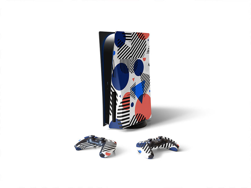 far out abstract geometric Sony PS5 DIY Skin