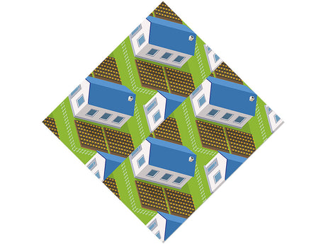 Farming Grains Cityscape Vinyl Wrap Pattern