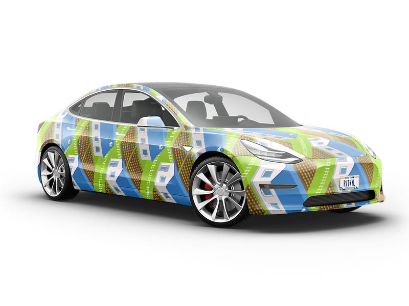 Farming Grains Cityscape Vehicle Vinyl Wrap