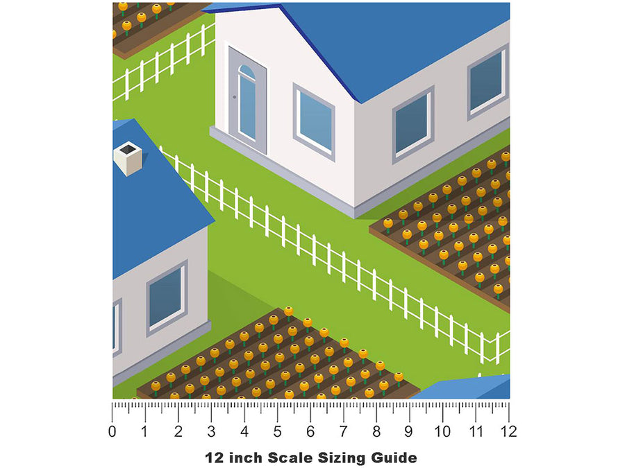 Farming Grains Cityscape Vinyl Film Pattern Size 12 inch Scale~Rwraps Farming Grains Cityscape Sizing Chart~3