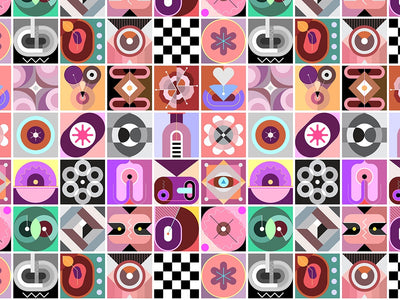 Fascination Combination Mosaic Vinyl Wrap Pattern~Rwraps Series 914 Digitally Printed Vinyl Wrap~0
