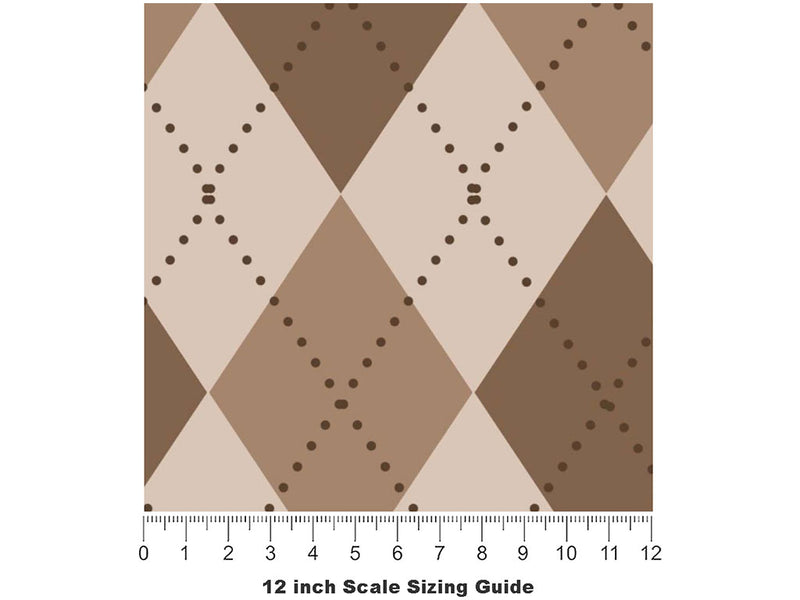 Fashionable Grandpa Argyle Vinyl Film Pattern Size 12 inch Scale~Rwraps Fashionable Grandpa Argyle Sizing Chart~2
