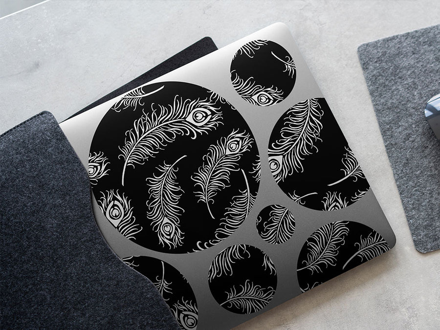 feathered midnight bird DIY Laptop Stickers