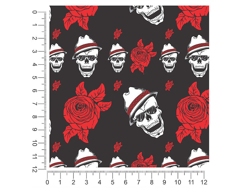 fedora skull skull and bones 1ft x 1ft Craft Sheets