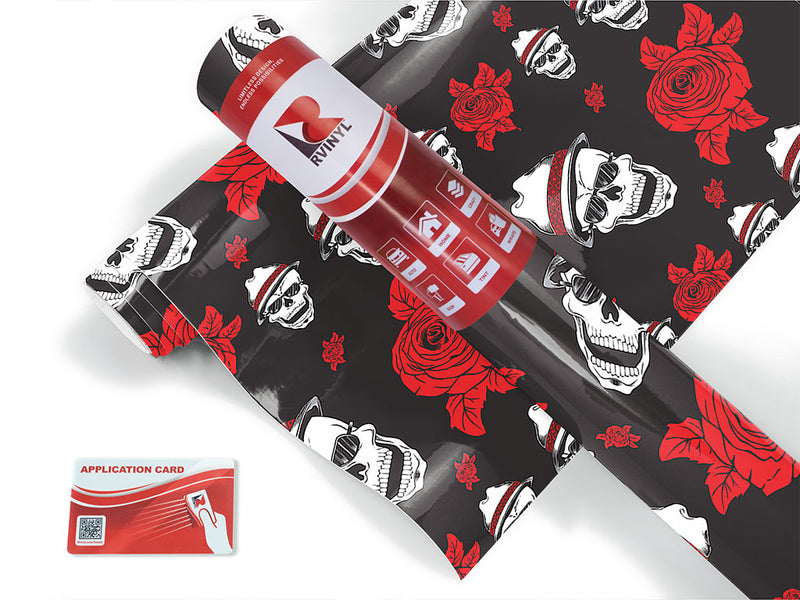fedora skull skull and bones Craft Vinyl Roll