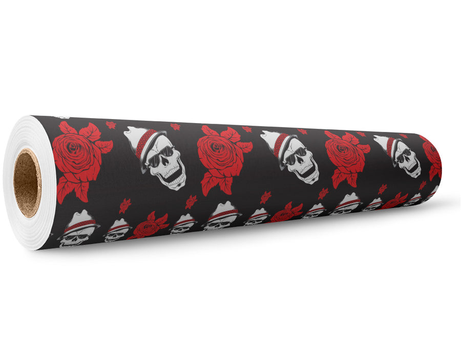 Fedora Skull Halloween Wrap Film Wholesale Roll~Rwraps Series 914 Digitally Printed Vinyl Roll~5