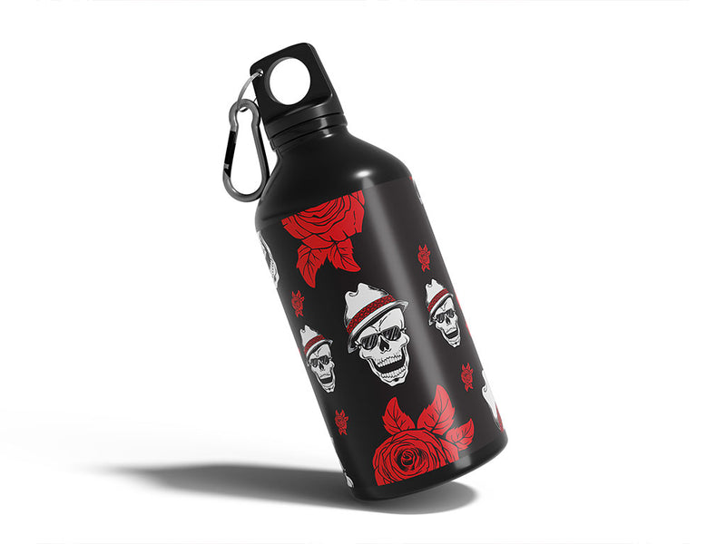 fedora skull skull and bones Water Bottle DIY Stickers