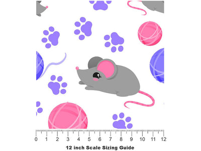 Feline Dangers Rodent Vinyl Film Pattern Size 12 inch Scale~Rwraps Feline Dangers Rodent Sizing Chart~2