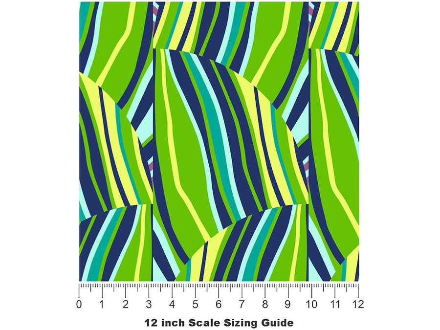 Fern Fronds Art Deco Vinyl Film Pattern Size 12 inch Scale~Rwraps Fern Fronds Art Deco Sizing Chart~2